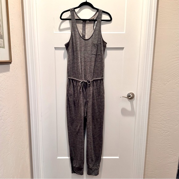Banana Republic Pants - Banana Republic Gray Jersey Sleeveless Zip Back Jogger Jumpsuit One-Piece Size M